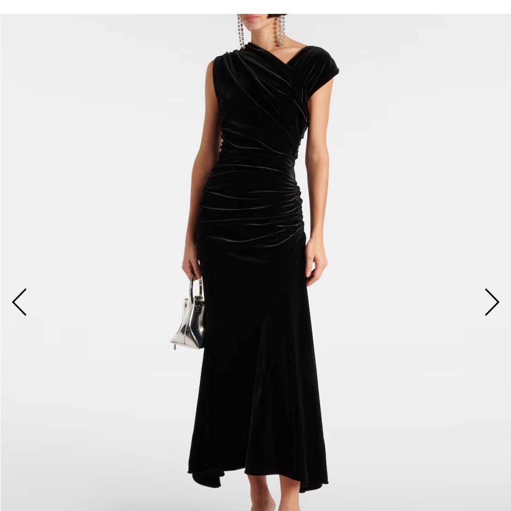 Ganni Velvet Ruched Maxi Dress - Picture 2 of 7